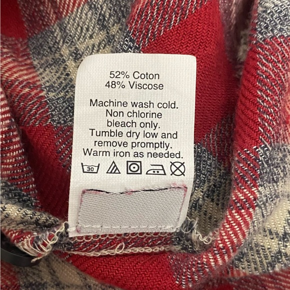 Madewell Ex-Boyfriend Fairfax Plaid Flannel Red Womens Small Button Down Shirt - Picture 7 of 9